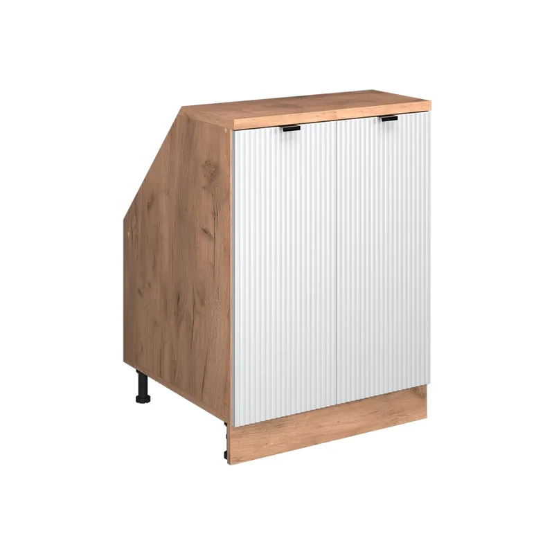 Finální Výprodej Šikmá skříň Rion Bílé zvlnění 60 x 81.6 cm se 2 dveřmi, korpus skříně hloubka 60 cm Vicco