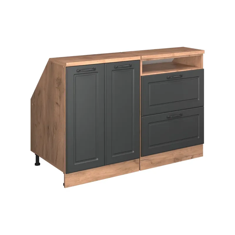 Kuchyňská skříňka pod šikmou střechu R-Line Antracitový venkovský dům 120 cm Sada 2 korpusů skříně hloubka 60 cm Vicco Sezónní Sleva