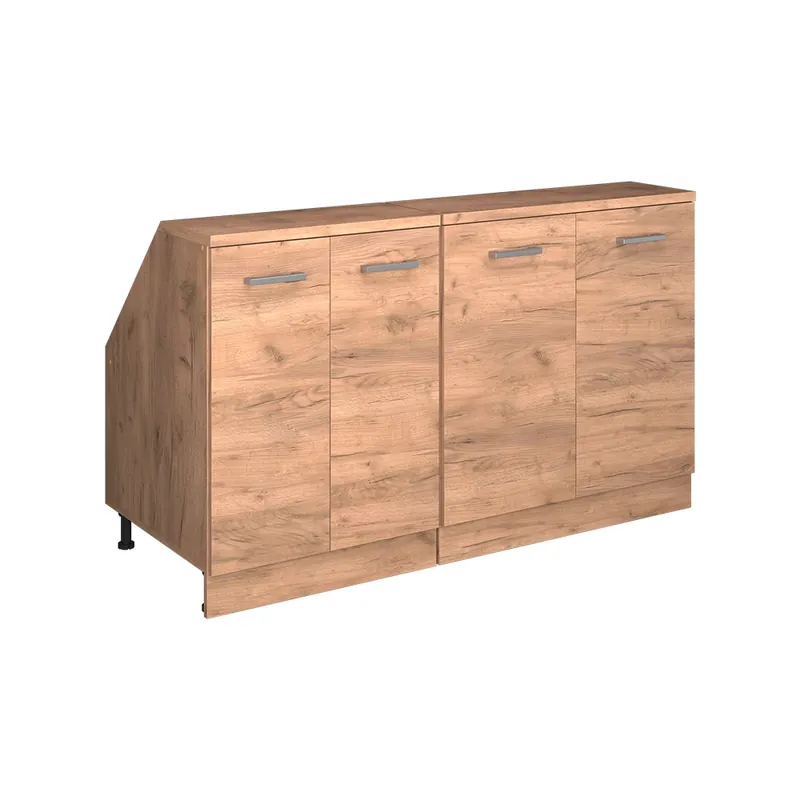 Kuchyňská skříňka pod šikmou střechu R-Line Zlatý mocný dub 140 cm Sada 2 korpusů skříně hloubka 60 cm Vicco Akce