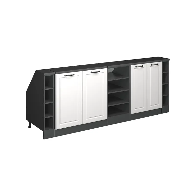 Pouze Dnes Kuchyňská skříňka pod šikmou střechu R-Line Bílý venkovský dům 210 cm Sada 5 korpusů skříně hloubka 60 cm Vicco