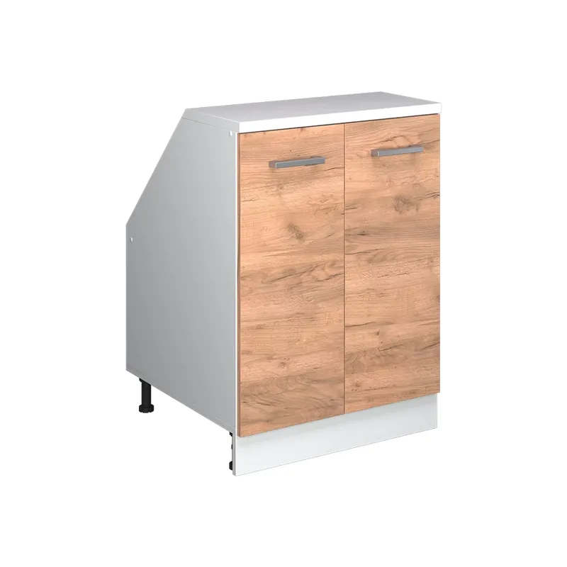 Kuchyňská skříňka pod šikmou střechu R-Line Zlatý mocný dub 60 cm se 2 dveřmi, korpus skříně hloubka 60 cm Vicco Expresní Doručení