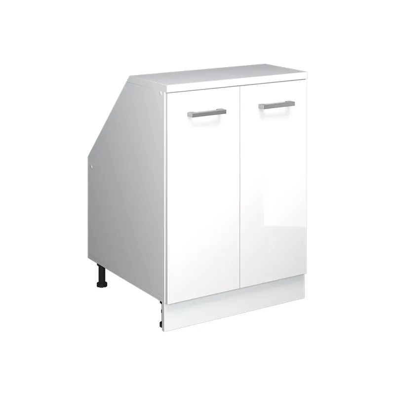 Šikmá skříň Rion Bílá vysoký lesk 60 x 81.6 cm se 2 dveřmi, korpus skříně hloubka 60 cm Vicco Akční Cena