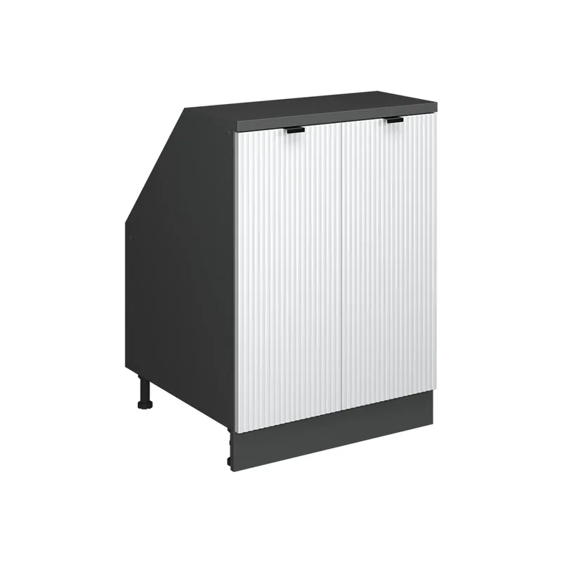 Šikmá skříň Rion Bílé zvlnění 60 x 81.6 cm se 2 dveřmi, korpus skříně hloubka 60 cm Vicco Speciální Cena