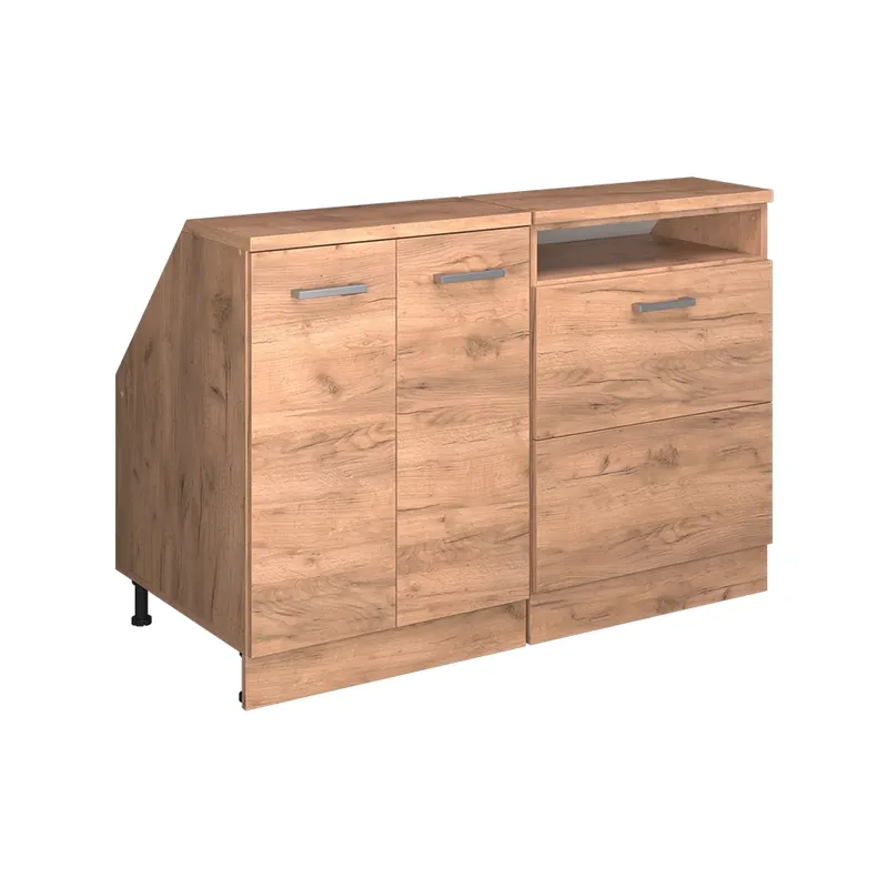 Kuchyňská skříňka pod šikmou střechu R-Line Zlatý mocný dub 120 cm Sada 2 korpusů skříně hloubka 60 cm Vicco Koupit Online