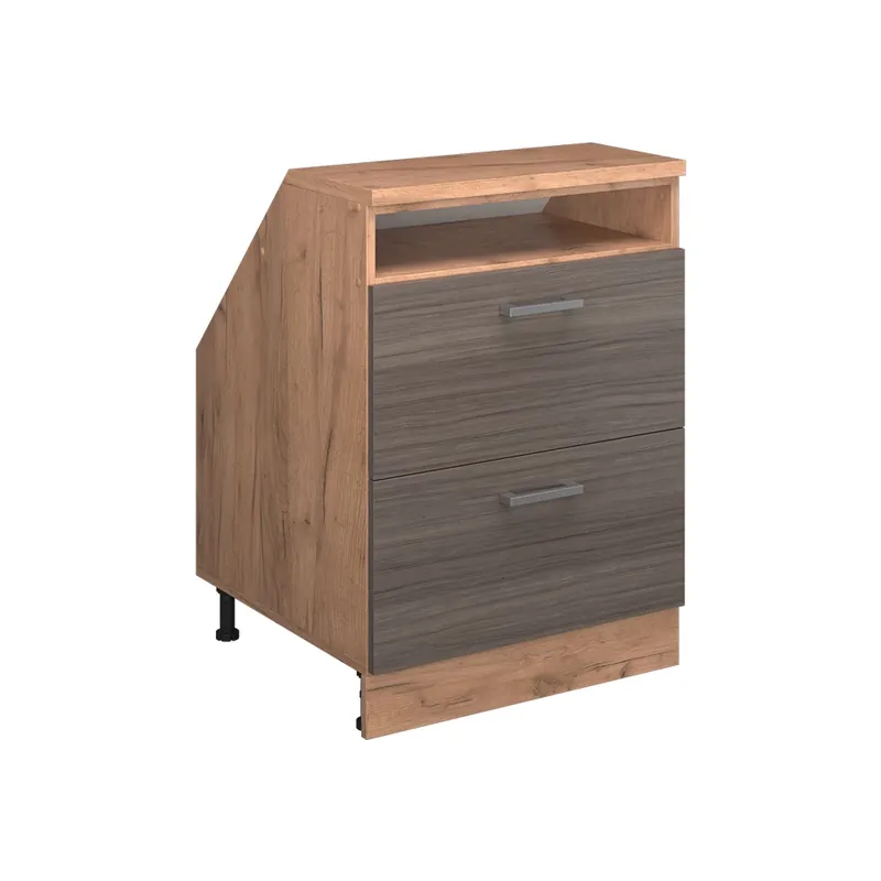 Kuchyňská skříňka pod šikmou střechu R-Line Ušlechtilá šedá 60 cm se 2 zásuvkami, korpus skříně hloubka 60 cm Vicco Top Prodej