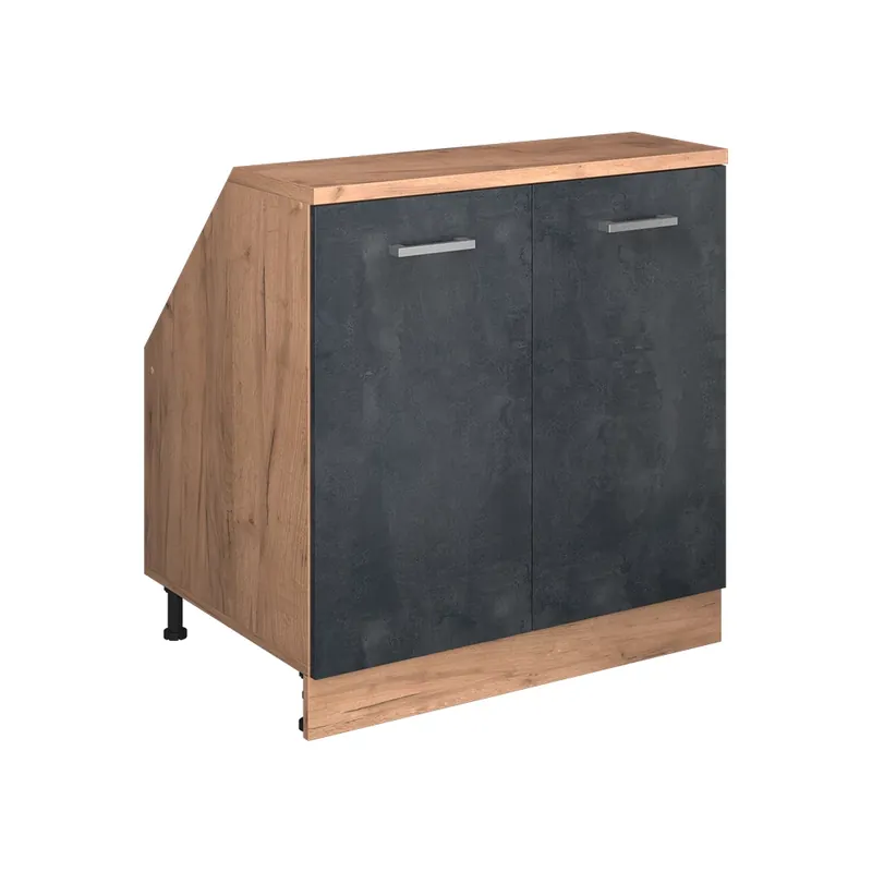Tovární Cena R-Line Černý beton 80 cm se 2 dveřmi, korpus skříně hloubka 60 cm Vicco