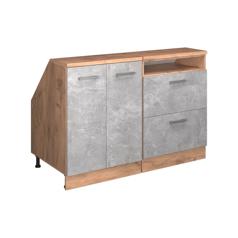 Kuchyňská skříňka pod šikmou střechu R-Line Beton 120 cm Sada 2 korpusů skříně hloubka 60 cm Vicco Jen Po Omezenou Doba