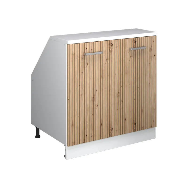 Kuchyňská skříňka pod šikmou střechu R-Line Řemeslný dub 80 cm se 2 dveřmi, korpus skříně hloubka 60 cm Vicco Expresní Doručení