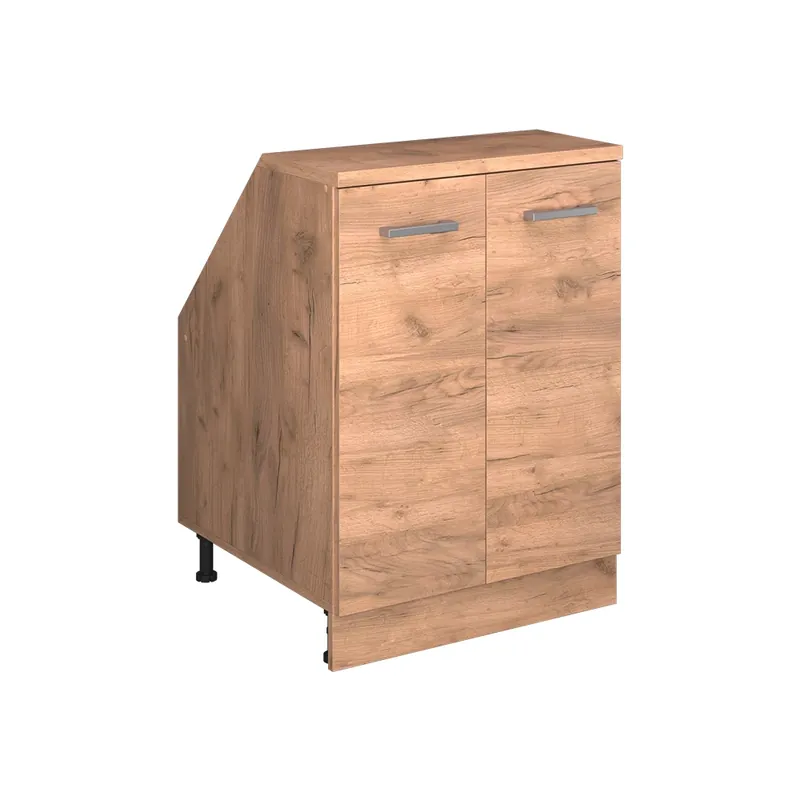 Kuchyňská skříňka pod šikmou střechu R-Line Zlatý mocný dub 60 cm se 2 dveřmi, korpus skříně hloubka 60 cm Vicco Originální