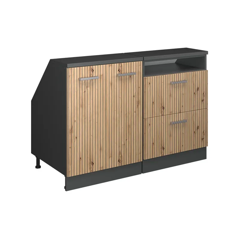 Odeslání Ihned Kuchyňská skříňka pod šikmou střechu R-Line Řemeslný dub 120 cm Sada 2 korpusů skříně hloubka 60 cm Vicco