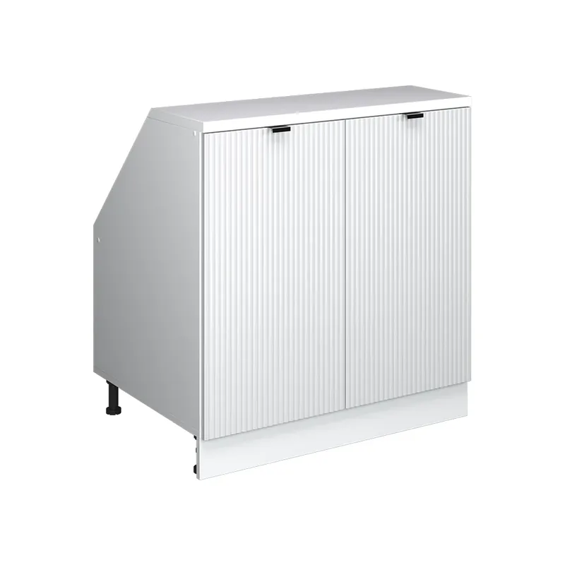 Kuchyňská skříňka pod šikmou střechu R-Line Bílé zvlnění 80 cm se 2 dveřmi, korpus skříně hloubka 60 cm Vicco Sezónní Sleva