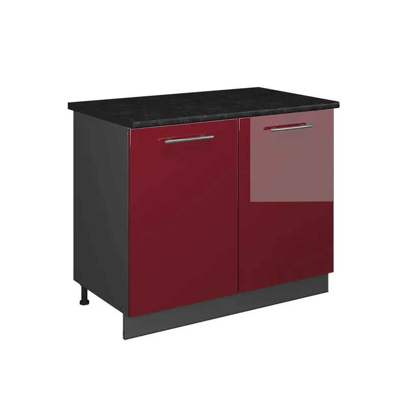 Akce Skříňka pod dřez Fame-Line Bordó červená vysoký lesk/Antracit 100 cm, PD Antracit Vicco