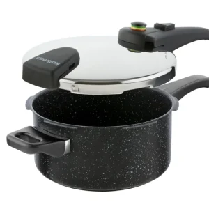 Tlakový hrnec Biomax s Bio ventilem, průměr 22 cm, objem 4,0l , Black Granitec Horká Nabídka