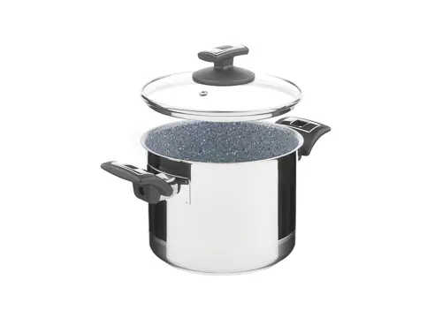 Hrnec Cerammax Pro Comfort s poklicí, průměr 18 cm, objem 3 l, keramický povrch šedý granit Oblíbený
