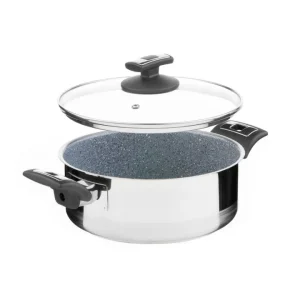 Bezpečná Platba Rendlík Cerammax Pro Comfort s poklicí, průměr 22 cm, objem 3 l, keramický povrch šedý granit