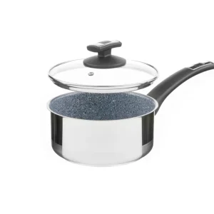 Rendlík s rukojetí Cerammax Pro Comfort s poklicí, průměr 18 cm, objem 2 l, keramický povrch šedý granit Aktuální