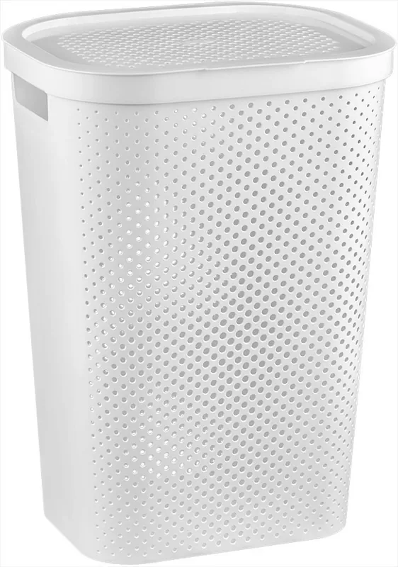 Akční Nabídka INFINITY DOTS 59L koš na prádlo - bílý