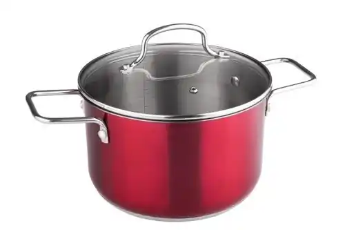 Akční Cena KASTROL S POKLICÍ NEREZ O24X13,5CM ; 6,1L ; ČERVENÁ - JOLI