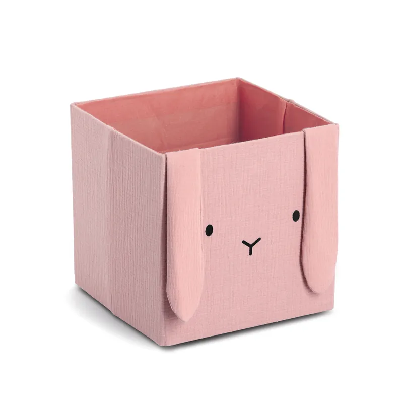 ZELLER Dětský úložný box textilní motiv Králík růžový 28x28x28cm Zlevněný