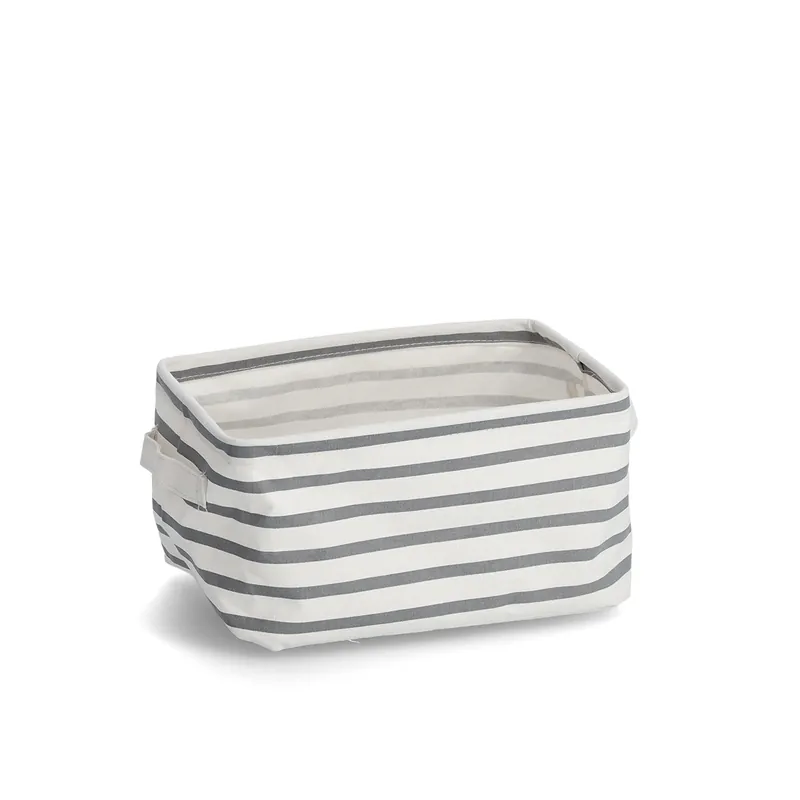 Bezpečná Platba ZELLER Úložný box plátěný šedé pruhy 28x21x16cm