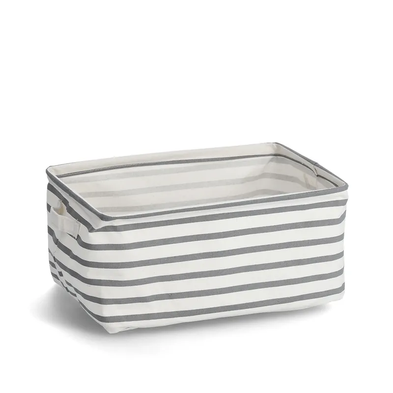 ZELLER Úložný box plátěný šedé pruhy 36x25x18cm Tovární Cena