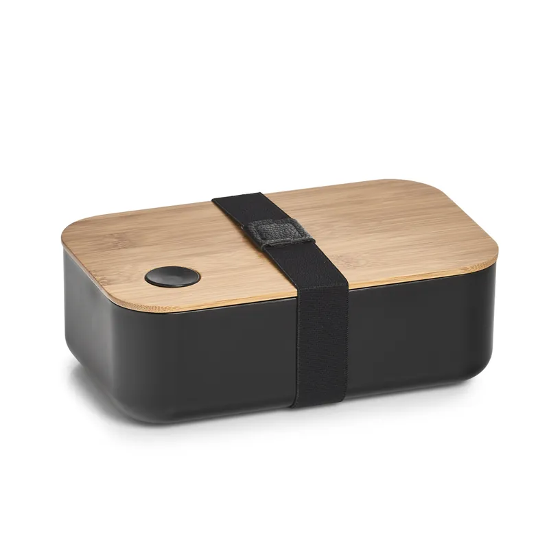 Originální ZELLER Svačinový box plast, bambus černý 19,3x11,8x6,8cm
