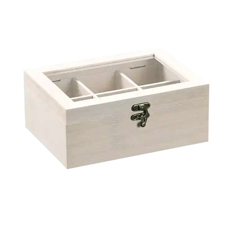 KESPER Box na čaj, bambus bílá glazura, 21,5 x 9 x 16 cm Nízká Cena