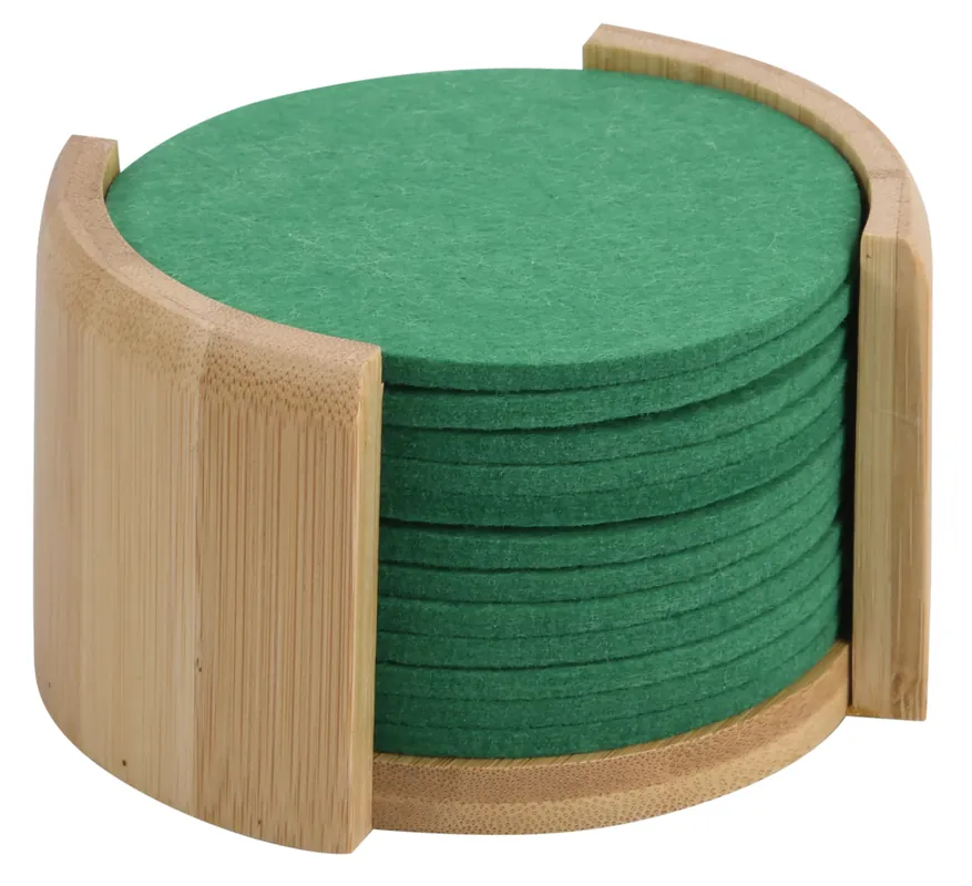 KESPER Podtácky 12ks, průměr 10cm, bambus/plsť, zelené Koupit Online
