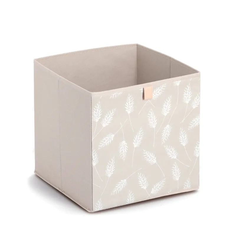 ZELLER Úložný box do kallaxu béžový s motivem textilní 32x32x32cm Omezená Nabídka