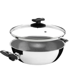 Pouze Dnes KOLIMAX Pánev CERAMMAX PRO COMFORT 26 cm s úchyty, se skl. poklicí, vysoká, šedý GRANIT