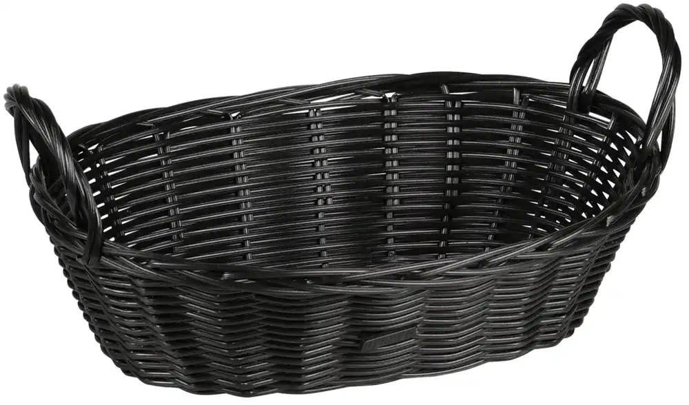 KESPER Košík na pečivo a ovoce s uchy, plast černý 28x21x13cm Must-Have