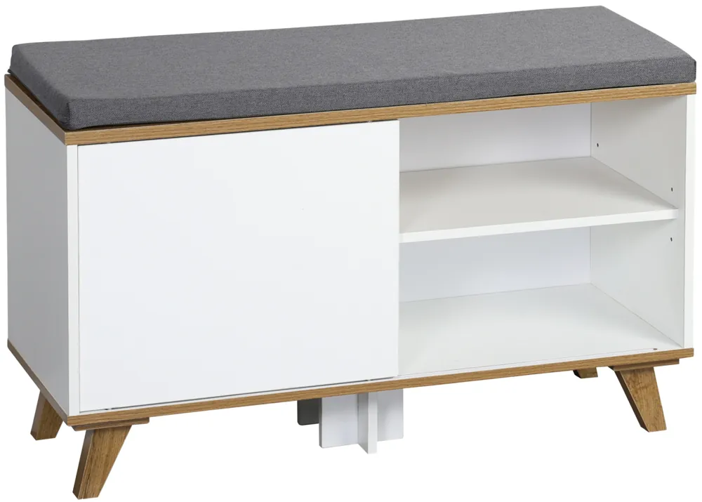 KESPER Botník se sedákem moderní, bílý 77x30x48cm Rychlé Dodání