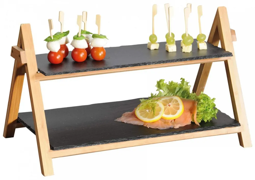 Bambusový stojan s břidlicovými deskami Tovární Cena