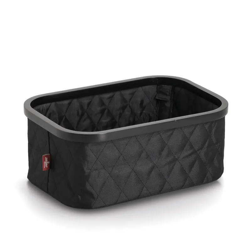 ZELLER Úložný koš černý, polyester, bambus 38x26x16cm Ověřený