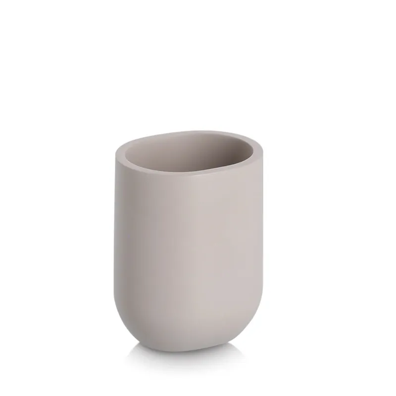 ZELLER Kelímek na kartáčky šedý, plast 7,9x6,6x10,1cm Super Cena