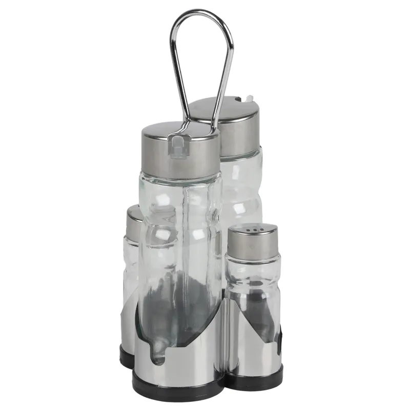 Akční Nabídka DOCHTMANN Menážka, sada na sůl, pepř, ocet a olej se stojanem 2x100ml, 2x30ml