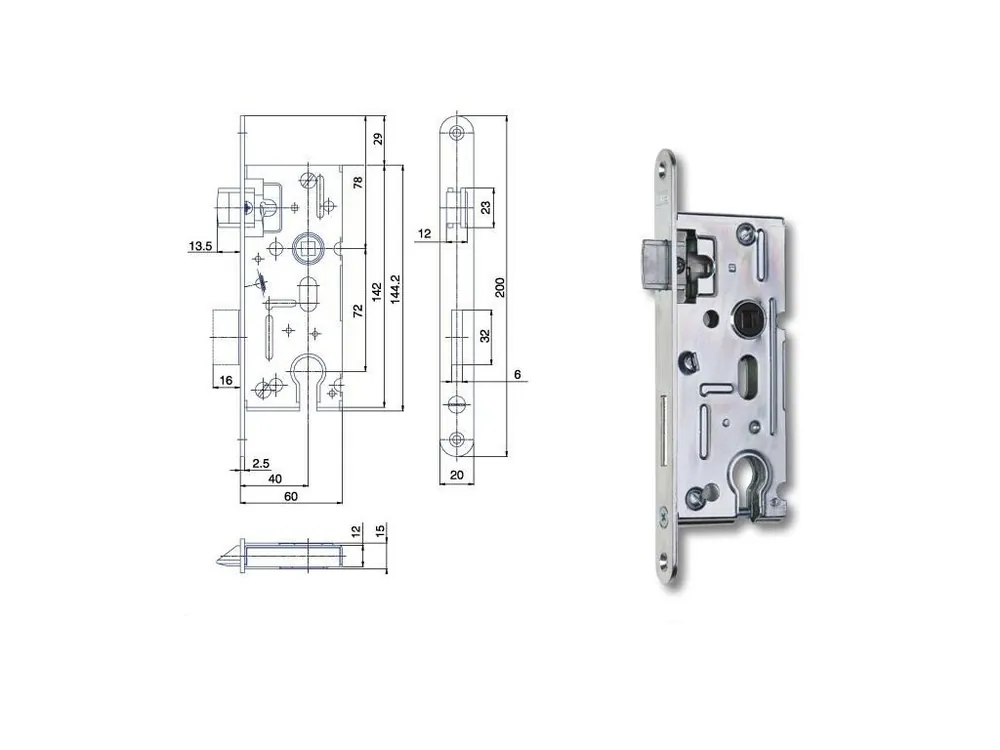 Pouze Dnes Zámek zadlabací F K105 P+L 60/72 HOBES