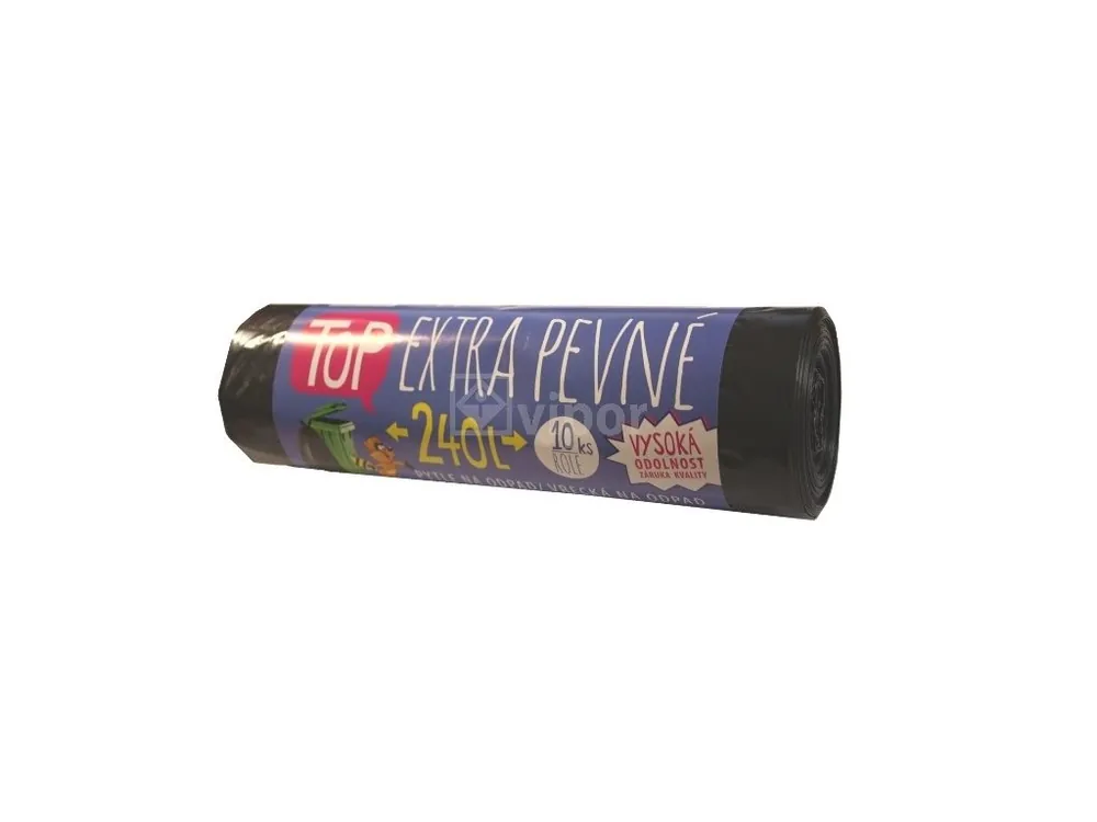 Pytle na odpad 240L/10ks, 120x150cm, 35µm EXTRA LDPE černá Vysoce Kvalitní