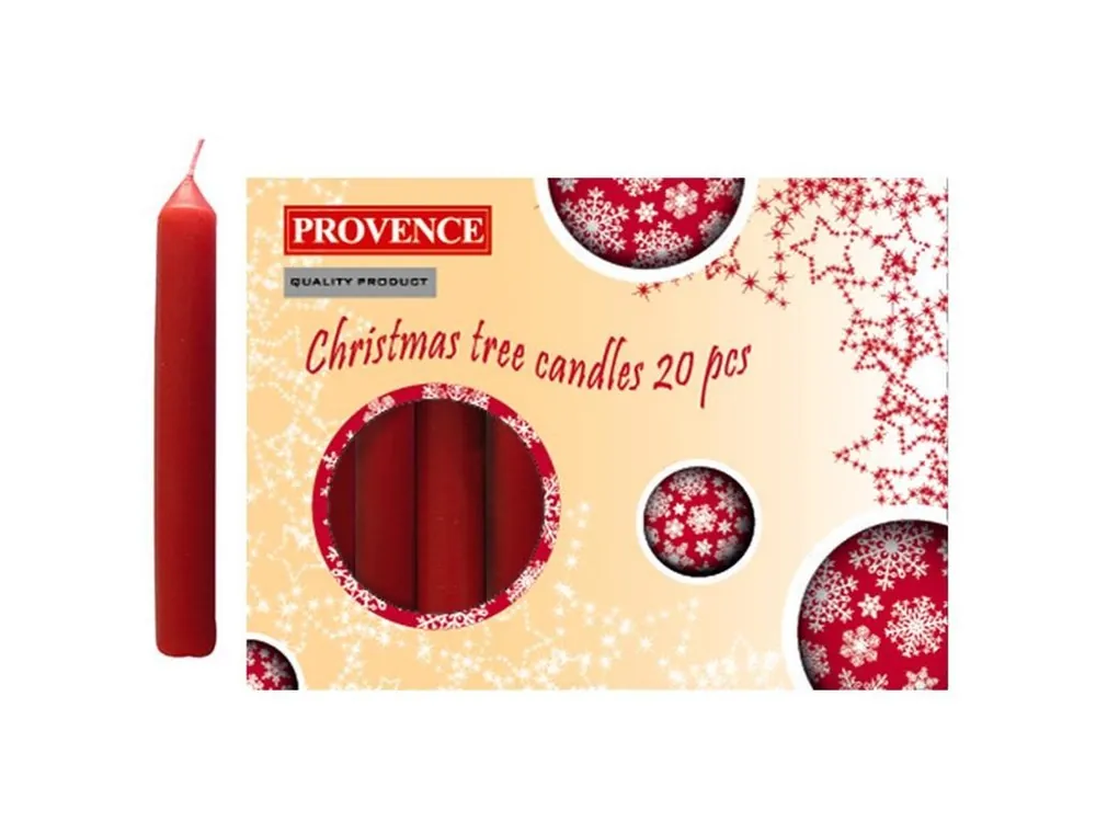Svíčka vánoční 20ks PROVENCE červená Vysoce Kvalitní