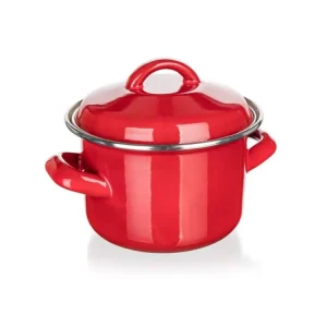Hrnec smalt ¤12x8cm 0,78L s poklicí MILTON RED Víkendová Akce