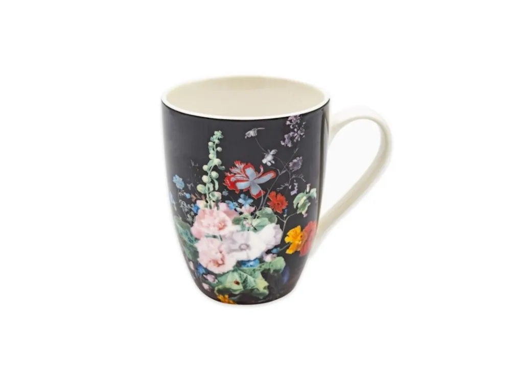 Hit Sezóny Hrnek porcelán 340ml KVĚT černá