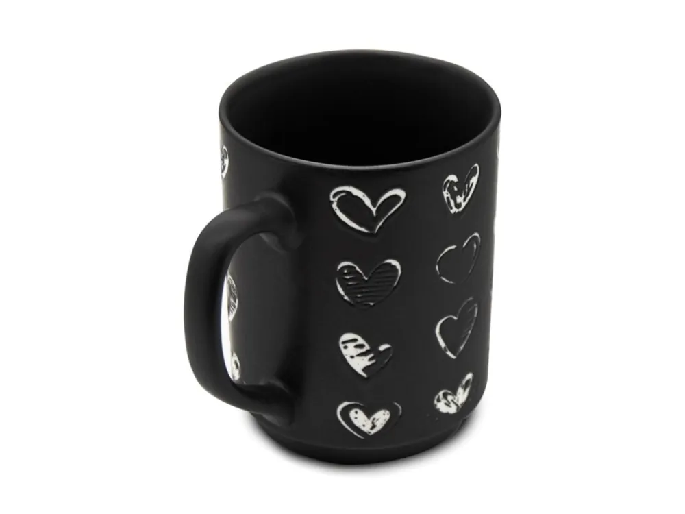 Oblíbený Hrnek porcelán 340ml SRDCE černá