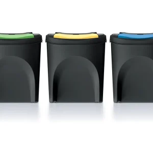 Koš odpadkový tříděný odpad 3x25L SORTIBOX recyklovaný černý Víkendová Akce