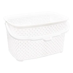 Košík na kolíčky 22x15x13cm PEARL bílá Sleva