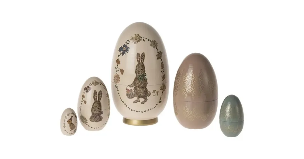 Expresní Doručení Drevené vajíčka Easter Babushka Eggs - set 5 ks