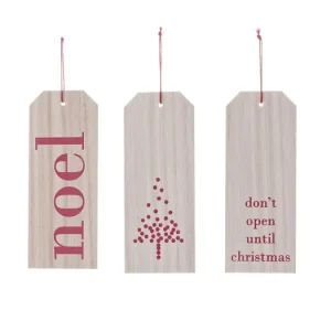 Víkendová Akce Dřevěné jmenovky na vánoční dárky Noel – set 3 ks