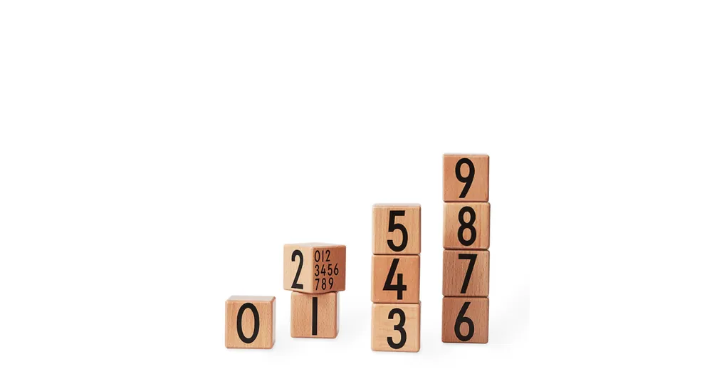 Dřevěné kostky Numbers Natural Vrácení Zdarma