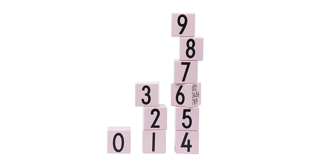Nejlepší Volba Dřevěné kostky Numbers Pink