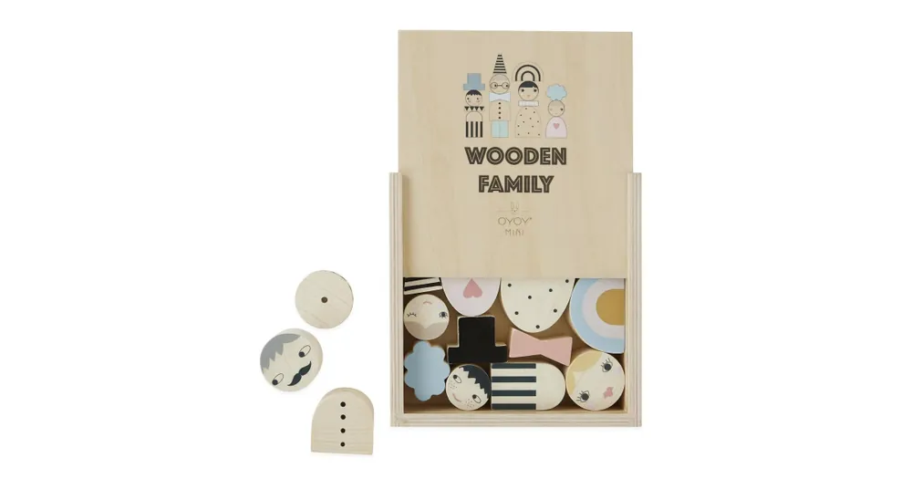 Dřevěné kostky Wooden Family - sada 16 ks Odeslání Ihned