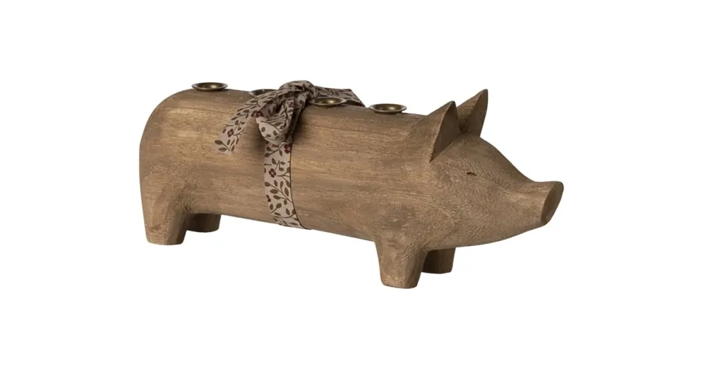 Koupit Online Drevený adventný svietnik prasiatko Piggy Nature